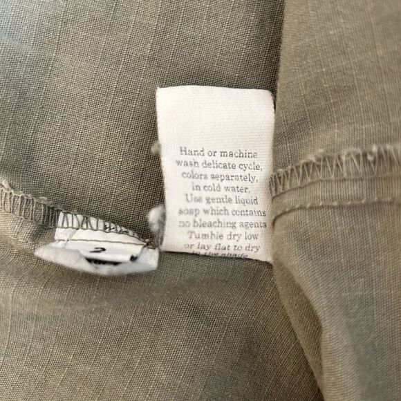 Vtg Blue Fish Olive Green Maxi Skirt Size 2 Pockets Lagenlook Artsy 18-22W - Picture 8 of 11